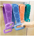 Silicone Gel Scrub Bath Brush Strip Massage Back Rubs Bathing Tape Long Back Rubbing Sided Silicone Scrub Body Skin Bathroom