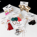 2020 Vintage Women Drop Earrings Set Bohemia Acrylic Tassel Pearl Alloy Long Pendant Earrings Geometric Jewelry Party Gift