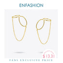 ENFASHION Curve Line Ear Cuff Clip On Earrings For Women Gold Color Big Earcuff Earings Without Piercing Jewelry Kolczyki E1124