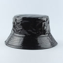 2021 Leather Dot Print Two side Reversible Bucket Hat Waterproof Fisherman Hat Sun Cap Fishing Hats For Women Men