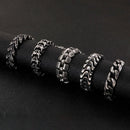 Fongten Vintage Punk Charms Link Chain Bracelet Stainless Steel Skull Snake Viking Dainty Cuff Bangle Men Jewelry