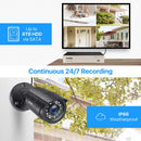 ZOSI家用安防系统 H.265+ 8路DVR 4/8颗2.0MP 1080p夜视户外防水监控摄像机套装
