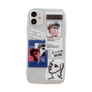 时尚趣味复古标签大卫透明手机壳适用于iPhone 12 11 Pro X XS MAX XR SE20 7 8Plus 软硅胶保护套
