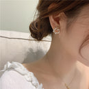 MENGJIQIAO New Elegant Hollow Pearl Flower Sweet Circle Stud Earrings For Women Fashion Cute Party Bijoux Brincos Jewelry Gifts
