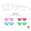 BARCUR 偏光儿童太阳镜 圆形男女童斑马木太阳镜 猫眼 UV400 眼镜 Oculos Gafas De Sol