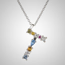 ANDYWEN 925 Sterling Silver 26 Letters Gold Initial  A B Pendant Necklace Thin Long Chain Adjustable Mini P G CZ Jewelry