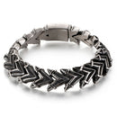 Fongten Vintage Punk Charms Link Chain Bracelet Stainless Steel Skull Snake Viking Dainty Cuff Bangle Men Jewelry