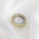 OEVAS 100% 925 Sterling Silver Sparkling 1 Row Full 5*5mm High Carbon Diamond Finger Rings For Women Wedding Party Fine Jewelry