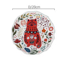 8 inch Colorful Cat Dinner Plate Under-glazed Ceramic Dinner Dishes Dessert Tray Flower Kitten Dinnerware Microwave Safe