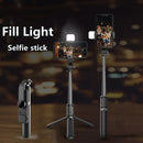 FANGTUOSI 2021 New Wireless selfie stick tripod Bluetooth Foldable Monopod With Led light remote shutter For iphone Wholesale