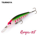 TSURINOYA 浮水米诺 DW68 70F 渔饵 70毫米 5.2克 Ranger 专业硬饵 抽动饵 摇摆饵 泳饵 摆动饵 诱饵