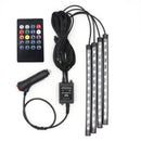 Niscarda LED Car Foot Light Ambient Lamp With Remote Control Multiple Modes Automotive Interior Decorative Lights
