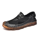 Summer Sandals Men Breathable Footwear Mesh With Hole Cow Leather Shoes Male Comfortable Soft Translucent Sole Men&