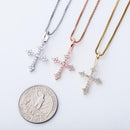 TOPGRILLZ 925 Sterling Silver Women Pendant Iced Cubic Zirconia Cross Pendant Fashion Hip Hop Jewelry For Gift