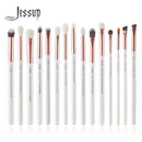 Jessup 15支化妆刷套装 珠光白/玫瑰金 化妆工具 眼线刷 遮瑕刷 T217