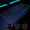 All black RGB Non-Slip Gaming Mousepad For PC Laptop Gamer, Large/Medium/Small Keyboard Carpet Mat Mouse Pad Rubber Table Rug