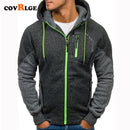 Covrlge Men's Hoodies Patchwork Sweatshirt 2019 New Hot Sale Raglan Hoody Autumn Winter Men's Zipper Sportswear Hoodie MWW180