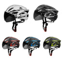 QUESHARK Men Women Ultralight Cycling Helmet MTB Road Bike Bicycle Motorcycle Riding Removable Yellow Colorful Lens QE111