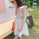 Humor Bear  Summer New  Sleeveless Cute Girl Dress Toddler Kid Princess Party Dress Print Back Bow Baby Kids Clothes