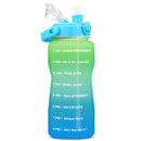 Quifit加仑2升吸管水壶 3.8和2升大容量Tritan材质 不含BPA 励志标语 时间刻度 2000毫升水壶