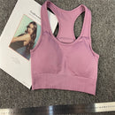 无缝健身女士瑜伽服高弹力运动套装带胸垫运动文胸高腰运动紧身裤健身房