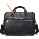WESTAL Men's Briefcases Messenger Bag Men's Genuine Leather 14'' Laptop Bag Man Leather Office Business Bags for Document 8572