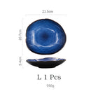 KINGLANG 1/2/4 Pcs  Nordic Ceramic Food Dish Plate Household Pottery Irregular Dish Salad Platter Dish Dinnerware