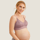 MOMANDA Lace Breastfeeding Maternity Nursing Bra For Pregnant Women Lightly Padded Wireless Double Strap Lingerie S-XL