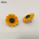 SMJEL 卡通向日葵耳环女时尚大太阳花声明耳环韩国耳钉首饰闺蜜礼物