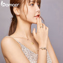 bamoer宝莫金色向日葵长款耳钉女925纯银雏菊鲜花枝系列首饰2020 BSE394