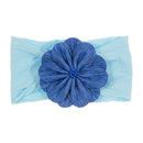Nishine Soft Stretch Satin Rose Flower Baby Headband Newborn Knot Wide Nylon Headwraps Turban Girls Headwear Kids Photo Props