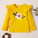 PatPat 3-pack Girls T-shirt  3 pcs T-shirts Autumn And Spring Floral Dots Long-sleeve Top Tee Sets Children Clothing