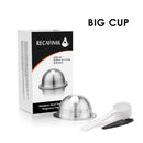 ICafilas意式浓缩咖啡胶囊 Nespresso Vertuoline & Vertuo不锈钢（G2）可再填充胶囊可重复使用过滤器
