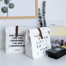 Cotton Lunch Box Bag Simple Letters Insulation Picnic Pack Fresh Cloth Bag Food Container V-coool Students Travel Container