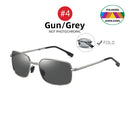 VIVIBEE Men Folding Photochromic Sunglasses with Polarized Lens Rectangle Metal Summer Male Shades 2022 Trending Products
