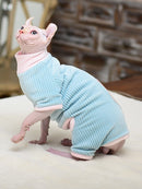 猫咪衣服冬季保暖柔软猫咪棉质连帽衫，斯芬克斯猫服饰套头衫，斯芬克斯幼猫衣服，猫咪用品