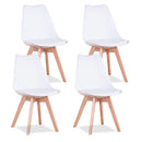 EGOONM Set of 4 Modern Dining Chair Inspired Solid Wood Plastic Padded Seat w/ Cushion Retro Style Kitchen Chair for Dining Room