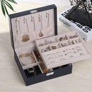 Casegrace Hot Sale Large Velvet Jewelry Storage Case Organizer PU Leather Necklace Ring Earring Jewellery Box Packaging Casket