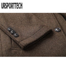 Winter Warm Wool Blend Coat Men Thick Overcoats Topcoat Mens Single Breasted Jackets And Coats With Adjustable Vest Men&