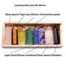 Wooden gifts Natural crystal Single Point Healing Crystal Wand 6 Faceted Reiki Chakra Stones Crystal Healing Prism for Reiki