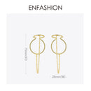 ENFASHION Curve Line Ear Cuff Clip On Earrings For Women Gold Color Big Earcuff Earings Without Piercing Jewelry Kolczyki E1124