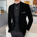 Autum Velvet Wedding Dress Coat Mens Blazer Jacket Fashion Casual Suit Jacket Stage DJ Men&
