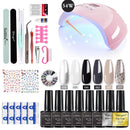 Manicure Set for Nail Extensions Gel Nail Polish Set Acrylic Kit Poly Nail Gel Set With UV LED Nail Lamp Gel Kits Nail Tools Set