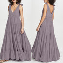 Women Summer Maxi Long Dress ZANZEA Fashion Lace Up V Neck Ruffles Sundress Solid Sleeveless Party Casual Sarafans Vestidos7