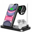 15W Qi快速无线充电器支架，适用于iPhone 13 11 12 X 8 Apple Watch 4合1可折叠充电站，适用于Airpods 3 Pro iWatch