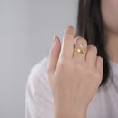 Lotus Fun Real 925 Sterling Silver 18k Gold Ring Natural Crystal Handmade Fine Jewelry Lily of the Valley Flower Rings For Women