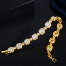 CWWZircons Classic Princess Cut Shiny White Cubic Zirconia Bangle Bracelet for Women Luxury Wedding Party Femme Jewelry CB219