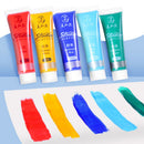 Aibelle Water-resistant 24 Colors 15 ML Professional Acrylic Paints Set Hand Painted Textile Paint Brightly Colored Art Supplies