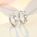 Personality Sweet Heart Hoop Earrings Jewelry Clear Micro CZ Zircon   Earring for Women Girl brincos Bijoux