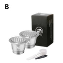 ICafilas  Reusable Coffee Filter for Nespresso  Machine With Tamper Stainless Steel Capsule for Nospresso